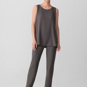 Eileen Fisher Slim Ankle Stretch Crepe Pants – Charcoal Gray – Petite Small (PS)